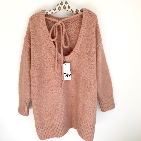 COPY - NWT Zara Wool Oversized Open Back Sweater Dress M - Picture 9 of 10